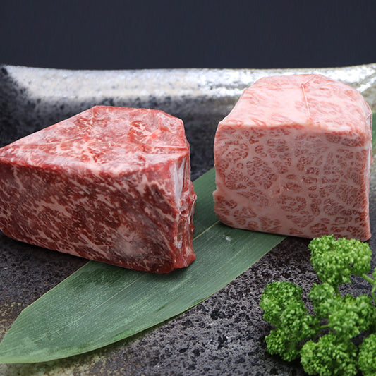 松阪牛 赤身 "内モモ" 霜降り"ザブトン" ブロック ２種セット